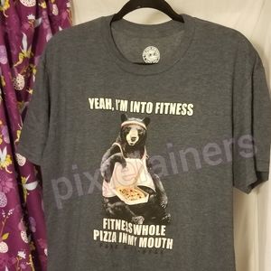EUC HUMOROUS DIET FITNESS T-SHIRT Heather Blue